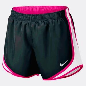 NIKE Dri-Fit Women's Athletic Shorts Black w Hot Pink & White Trim